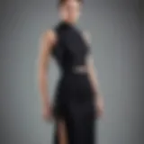 Elegant presentation of a cutout split hem dress on a mannequin