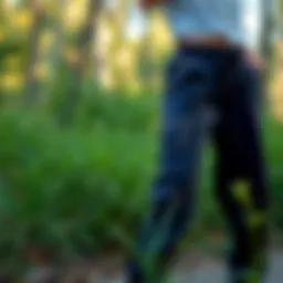 Stylish anti-mosquito pants showcased in a natural outdoor setting