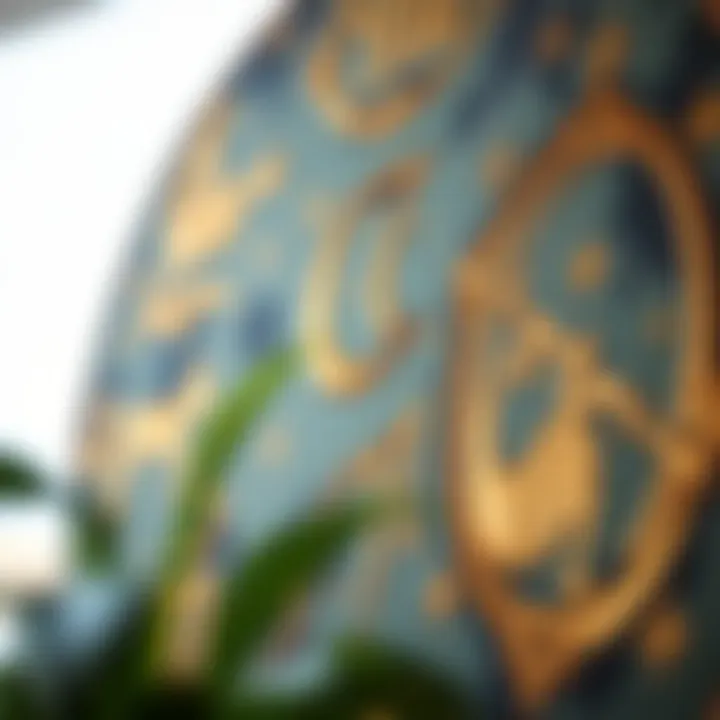 Astrological Signs: A Close-up Perspective Close-up of a painting depicting astrological signs