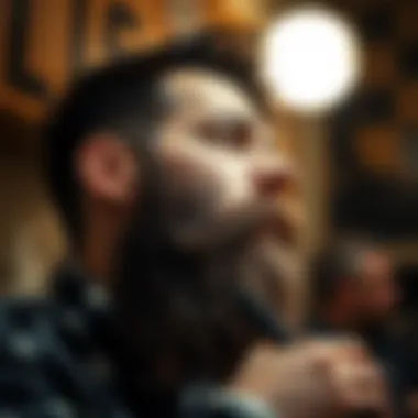 Professional Beard Styling A professional barber styling a beard with meticulous attention to detail