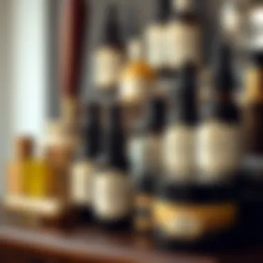 Elegant Beard Oils and Balms An artistically arranged display of beard oils and balms in elegant bottles