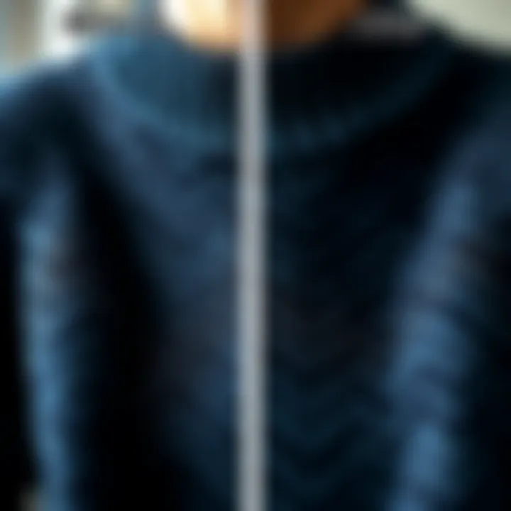 Before and after comparison of a sweater, illustrating the impact of using a shaver.