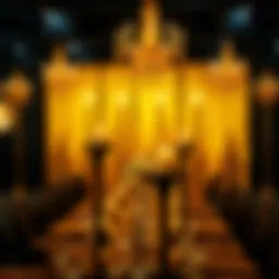 Elegant black and gold themed party decor