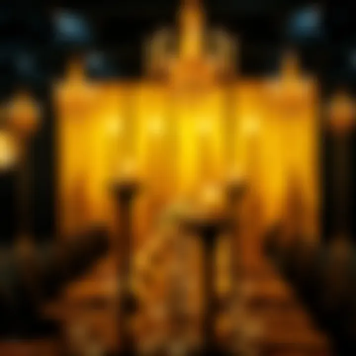 Elegant black and gold themed party decor