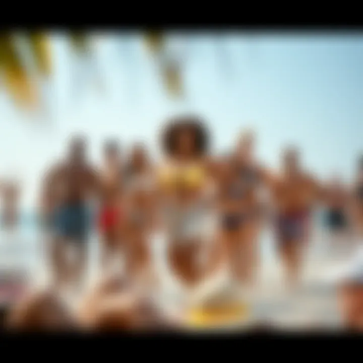 Celebrating Body Positivity in Swim Fashion A group of diverse individuals confidently wearing Bermuda swim shorts