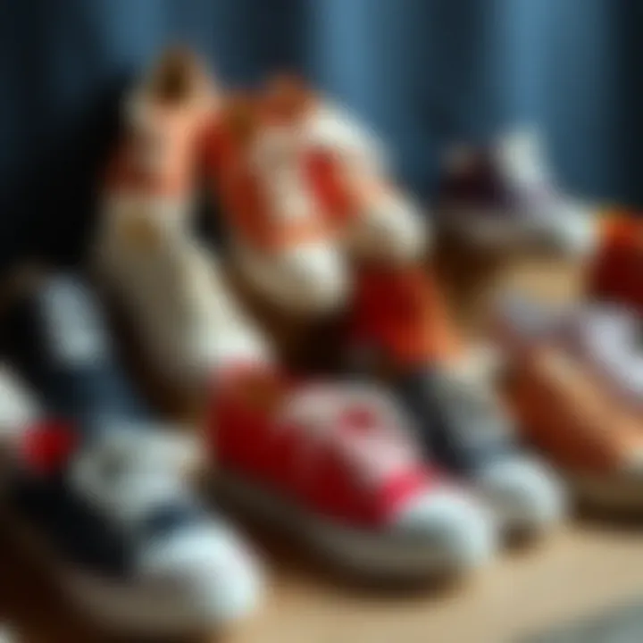 Variety of Canvas Shoe Styles Diverse styles of canvas shoes arranged creatively