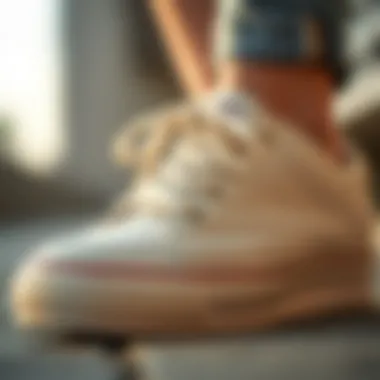 Eco-Friendly Canvas Construction Close-up of a canvas shoe showcasing sustainable materials