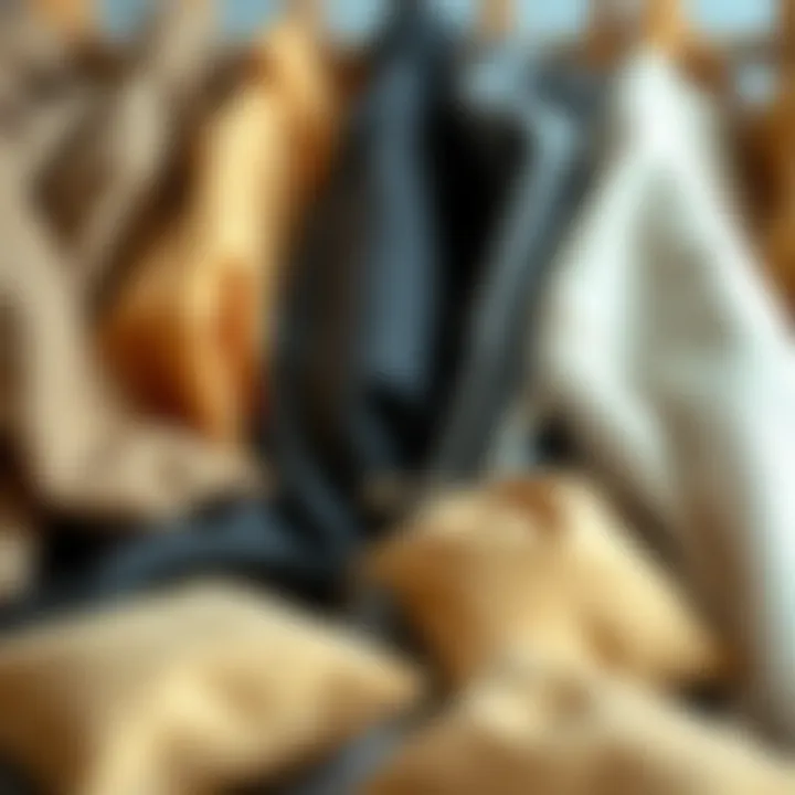 Cedar Sachets for Safe Clothing Natural cedar wood sachets displayed among clothes