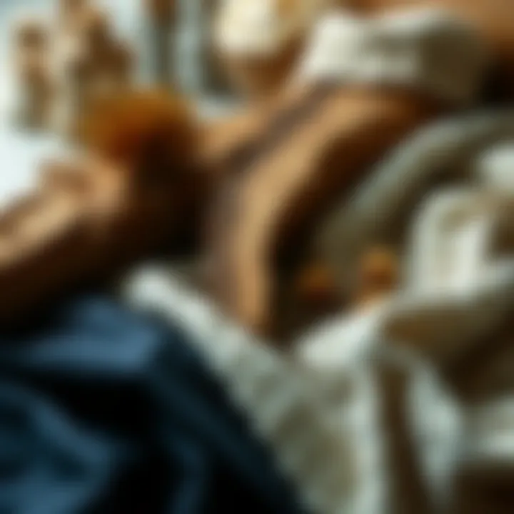 Cedar Wood and Textiles Harmony Artistic arrangement of cedar wood and textiles