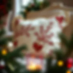 Elegant Christmas pillowcase embellished with festive motifs