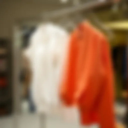 Elegant display of garments using invisible acrylic hangers