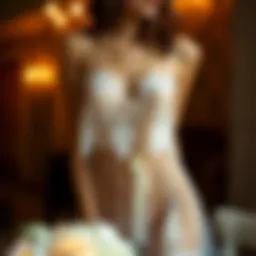 Elegant see-through nightie showcasing intricate lace details