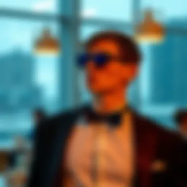 Contemporary Fashion Statement with Accessories Contemporary fashion statement featuring accessories in a formal setting