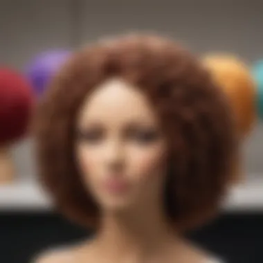 Diverse styles of crochet hair wigs displayed on a mannequin