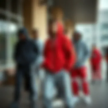 Cultural Impact of Zip-Up Hoodies and Sweatpants A diverse group of individuals dressed in stylish zip-up hoodies and sweatpants, illustrating their cultural significance.