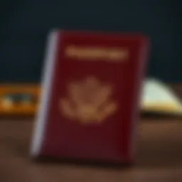 Elegant leather passport cover with embossed design