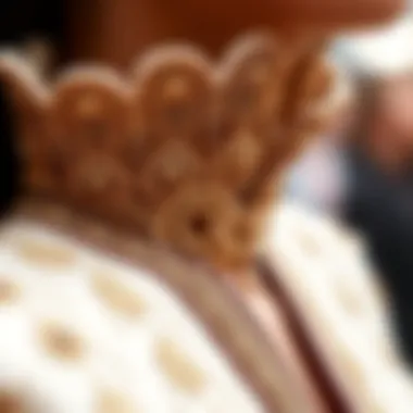 Intricacy of Decorative Trims in High Fashion Intricate decorative trim showcased on a luxury garment