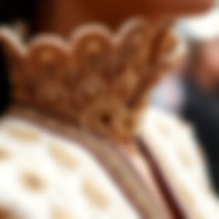 Intricacy of Decorative Trims in High Fashion Intricate decorative trim showcased on a luxury garment