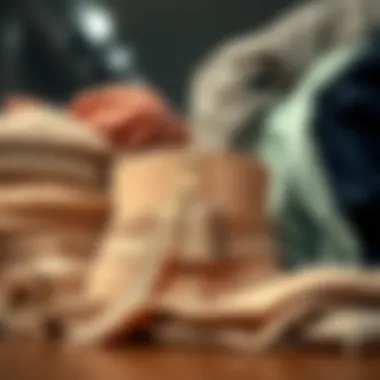 Variety of materials used in double-belt waist trainers displayed artistically