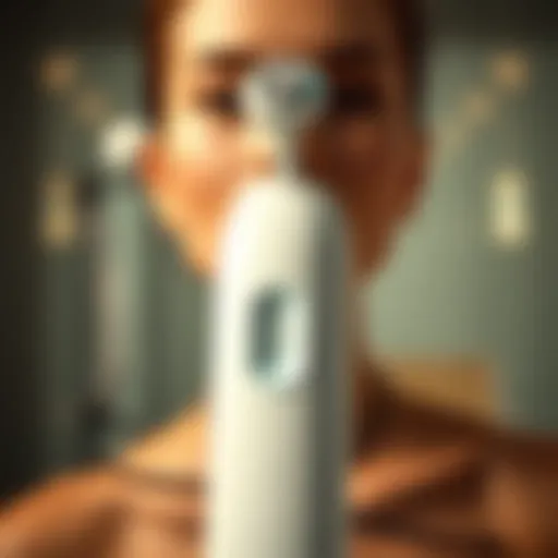 Electric facial cleansing device showcasing advanced technology