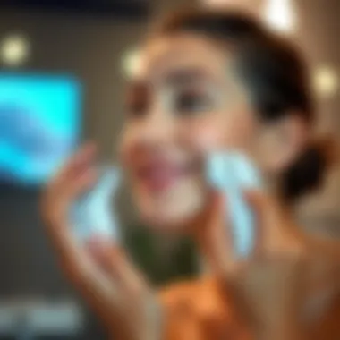 User Experience with Electric Facial Cleansers User enjoying the experience of using an electric facial cleanser