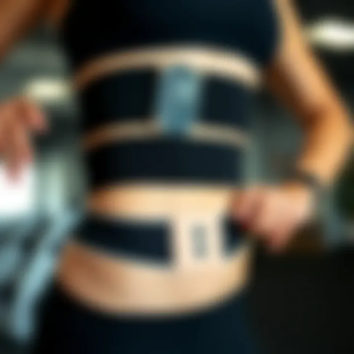 Electric Waist Trainer in Active Use Demonstration of electric waist trainer in action during a workout session