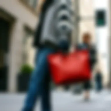 Emery Rose tote bag styled for an urban setting, demonstrating its versatility