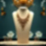 Elegant necklace display stand showcasing intricate designs