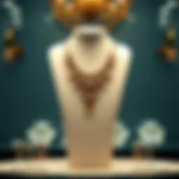 Elegant necklace display stand showcasing intricate designs