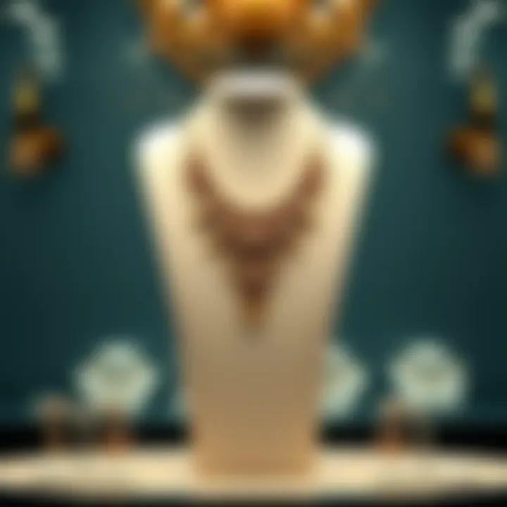 Sophisticated Necklace Presentation Elegant necklace display stand showcasing intricate designs