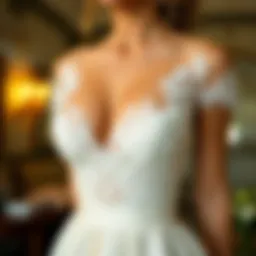 Elegant off-white bridal shower dress with intricate lace detailing