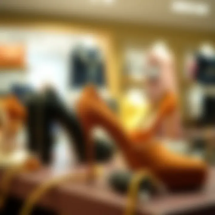 Affordable High Heel Shoes Fashion Display A stylish pair of affordable high heel shoes on a fashion display