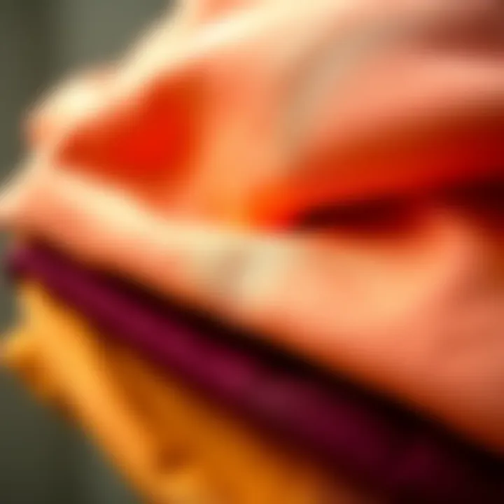 A close-up of sustainable fabric swatches used in crop tops