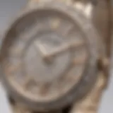 Close-up of an Anne Klein watch featuring Swarovski crystals