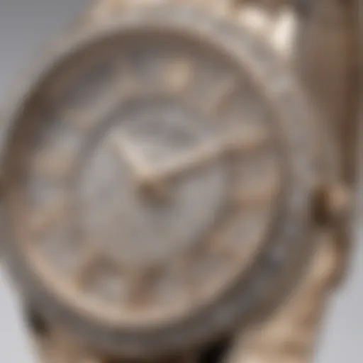 Close-up of an Anne Klein watch featuring Swarovski crystals