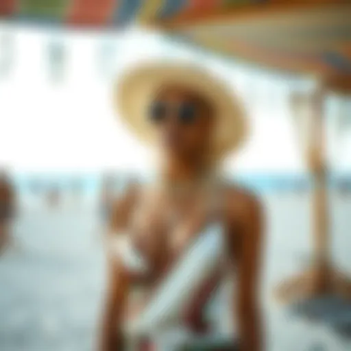 Vibrant beach festival outfit showcasing colorful patterns and textures