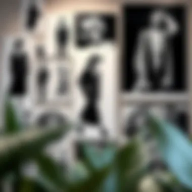 A composition of various black and white retro posters showcasing fashion evolution