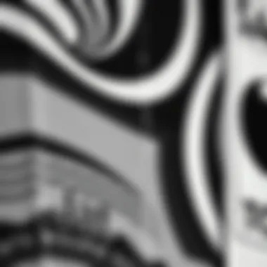 A detailed close-up of textures and patterns in retro poster designs