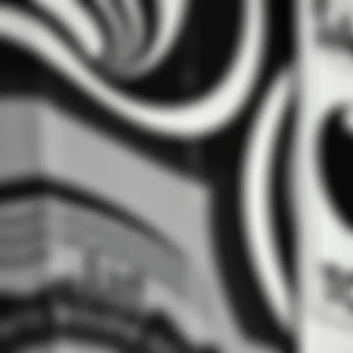 A detailed close-up of textures and patterns in retro poster designs