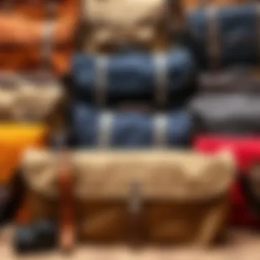Variety of Canvas Messenger Bags An array of different canvas messenger bags showcasing various colors and designs