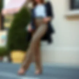 Chic styling of cheetah print flare pants with accessories