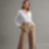 Elegant cotton wide leg pants styled for a casual outing