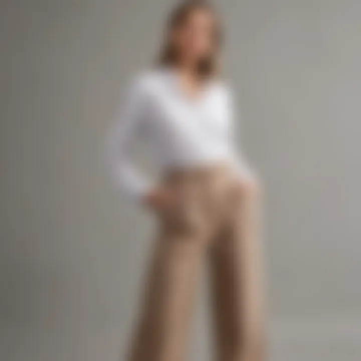 Elegant cotton wide leg pants styled for a casual outing