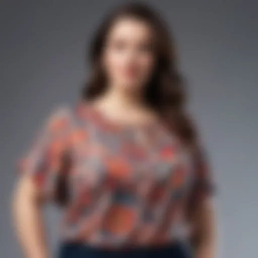 A collection of vibrant plus size tops showcasing various styles and patterns.