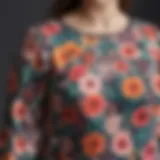 Stylish floral print plus size top