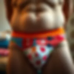 A vibrant collection of stylish underwear featuring playful patterns and colors.