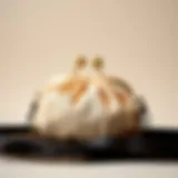 Elegant dumpling clutch bag displayed on a minimalist background