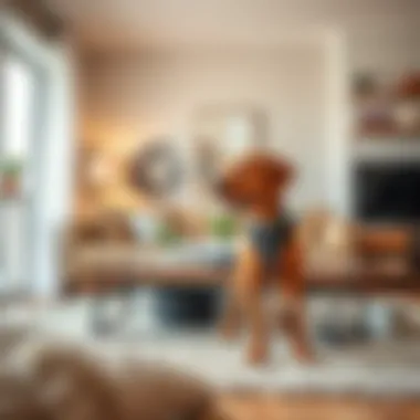 A pet-friendly home environment showcasing a clean living room.