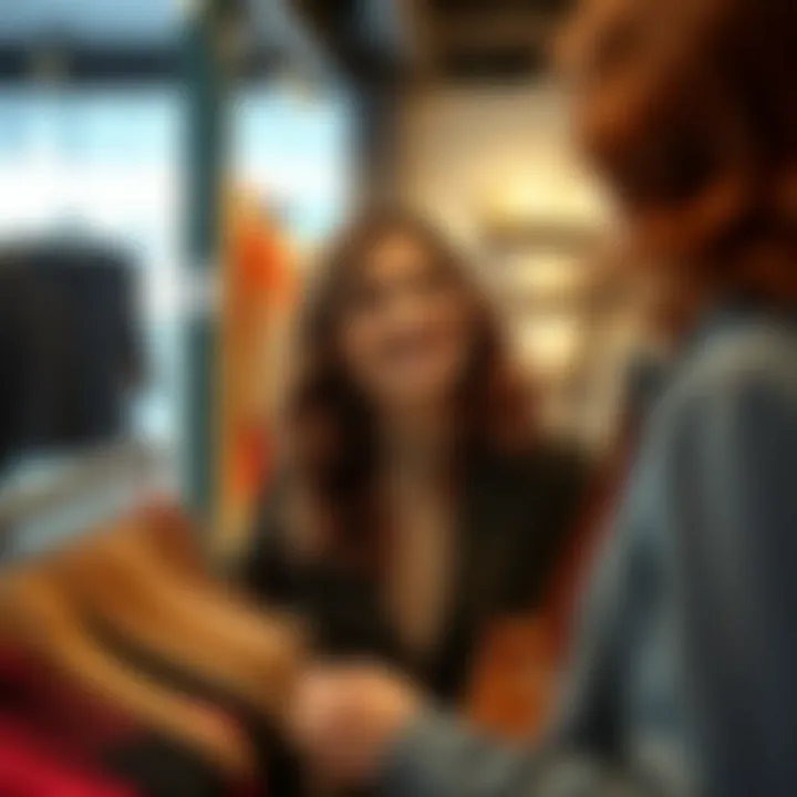 Customer enjoying Emery Rose shopping experience