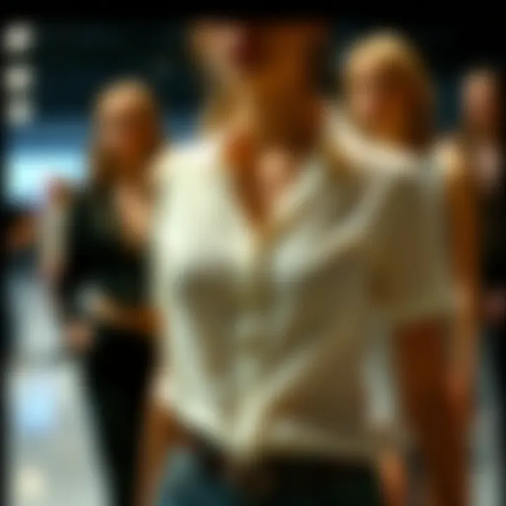 Fashion showcase featuring models with fake belly buttons